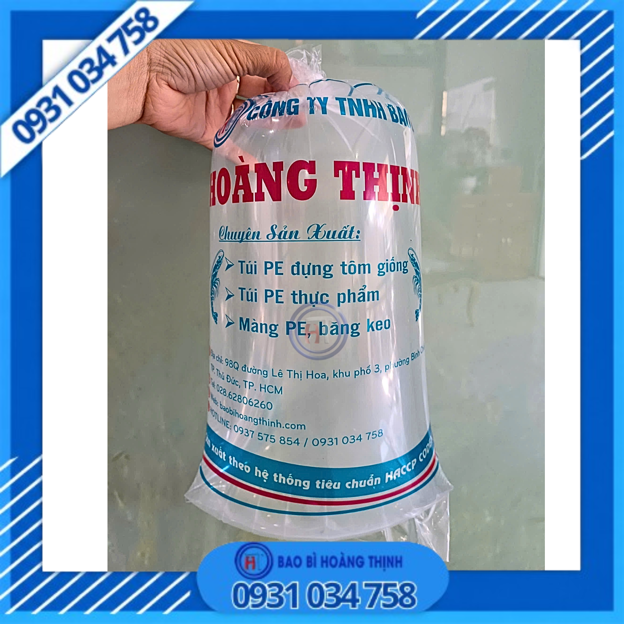 Túi PE đóng tôm HOÀNG THỊNH